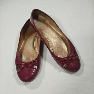 Coach Glossy Dotty Burgundy Flats  7.5b Women's
